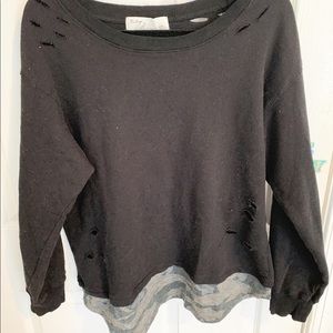 Camo/Dark Grey Layered Sweater NWT
